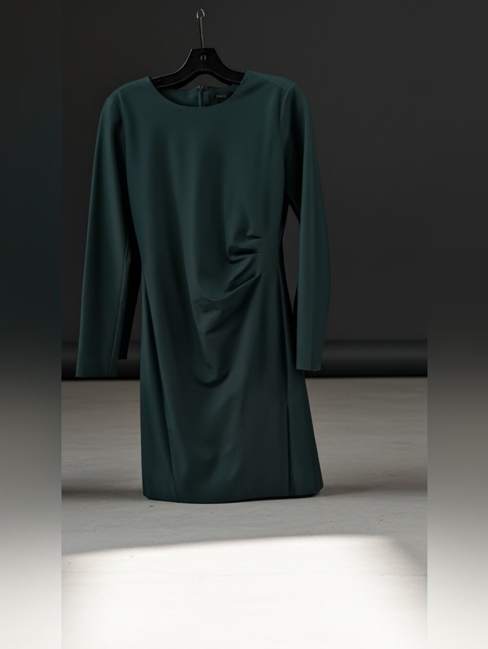 Theory Forest Green Long-Sleeve Sheath Dress